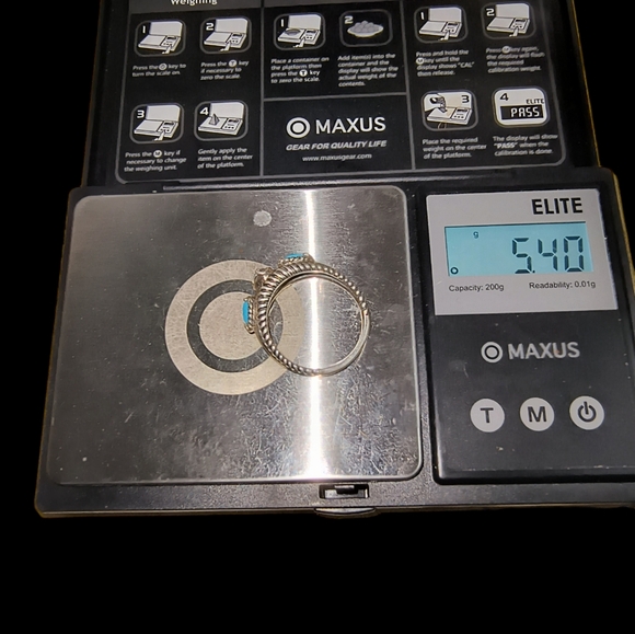 Carolyn Pollack Turquoise, Opal, & Sterling Silver Ring Size 9 3/4 - Picture 8 of 10